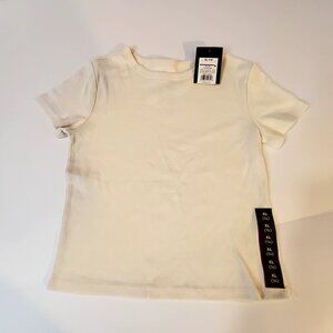 H&M Kids Ribbed White T-Shirt Top Crew neck design  Short sleeves Size XL 14